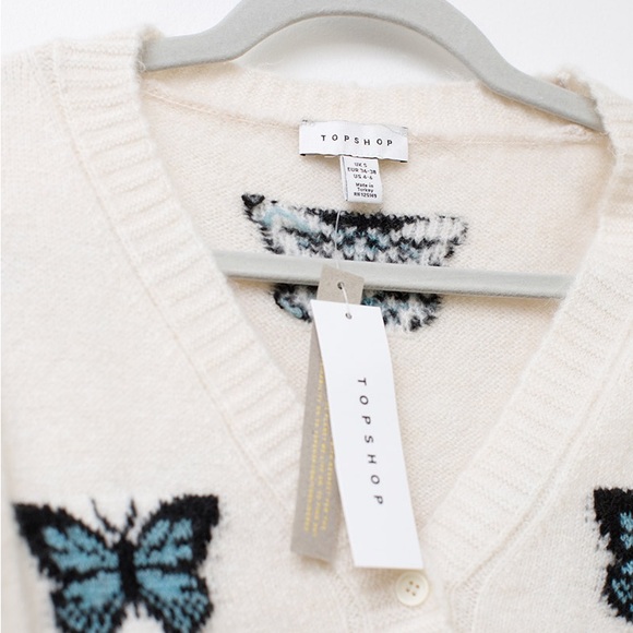 NWT Topshop Butterfly Cardigan Sweater Size SM US 4-6 - Picture 3 of 5